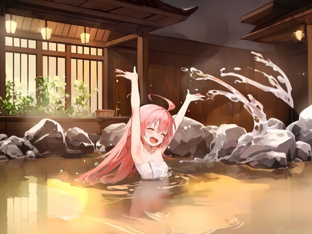 泡温泉的米莉姆