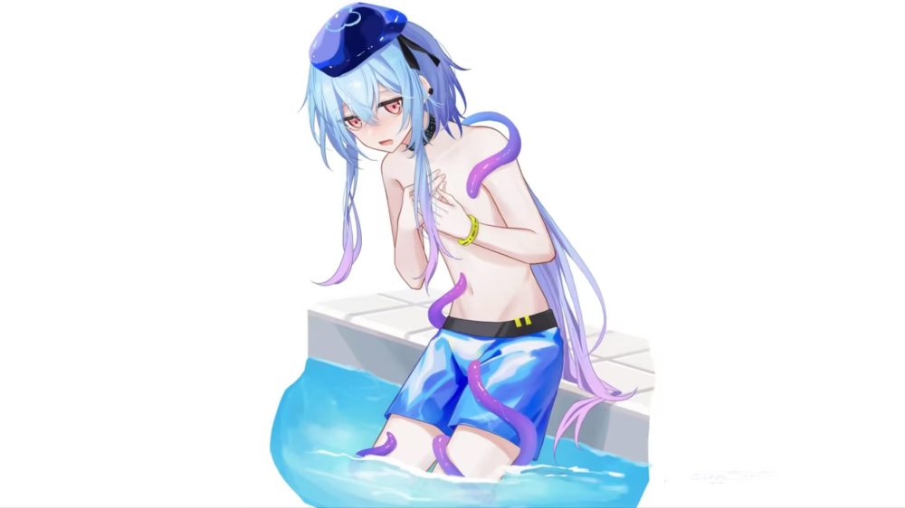 有好好穿上泳裤哦~