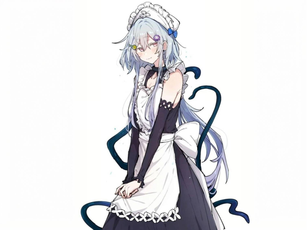 穿着围裙的水月