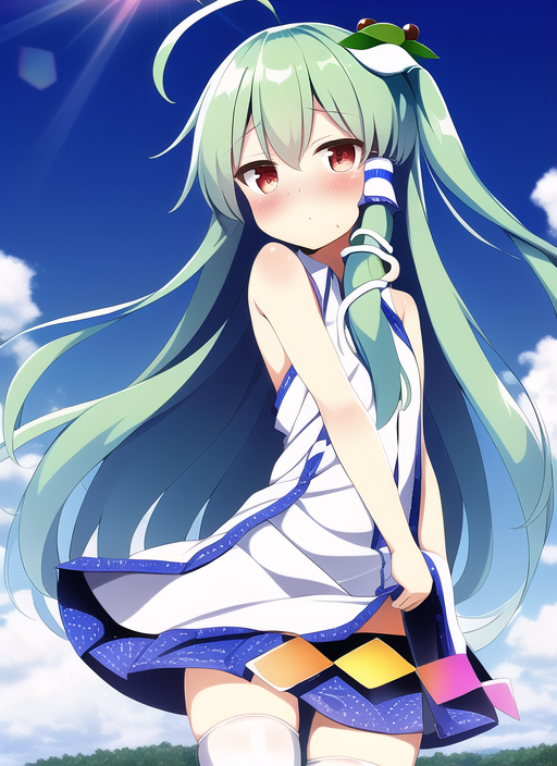 穿着天子衣服的早苗